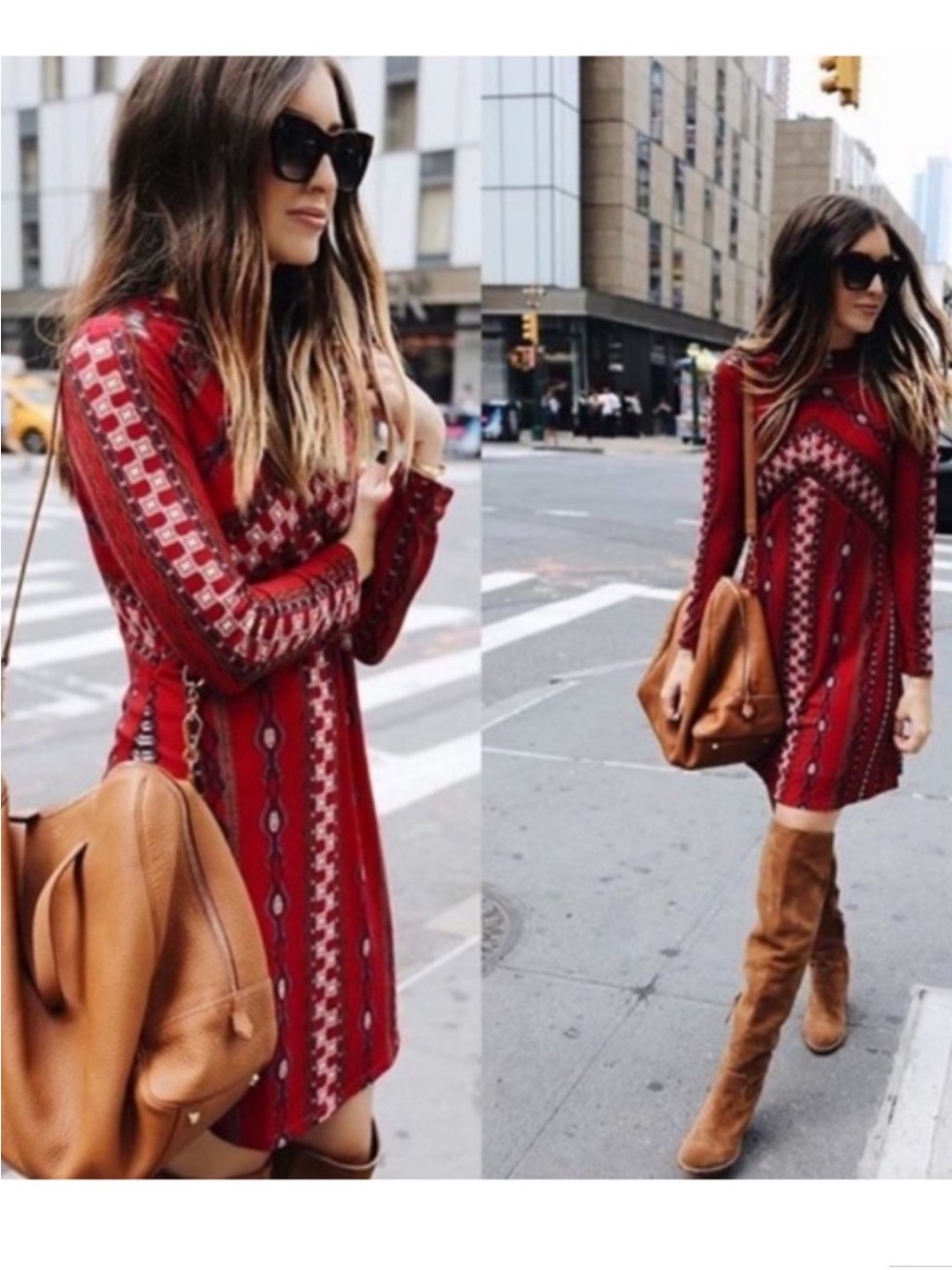 Free People Women’s Purple Stella Mini Dress Mock Neck Tribal Print Size S $98
